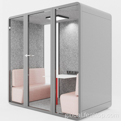 China Soundproof Office Booth Company Indoor Double Phone Booth Factory